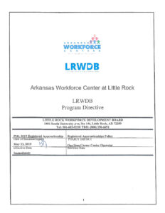 thumbnail of LRWDB Policies – Registered Apprenticeships Policy, Supportive Services, Veterans Priority of Service, Worker Experience
