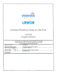 thumbnail of LRWDB Policies – Service for Adults, Basic Skills Deficient Definition, Case Management and Participant Files, Co-Enrollment and Co-Funding